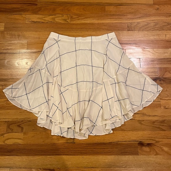 CLUB MONACO Silk Windowpane Nicolette Skirt 8 - Picture 1 of 4